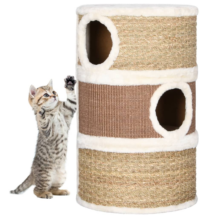 Cat Scratching Barrel 60 cm Seagrass - Large, Multi-Level Cat Activity Center - Premium  from Home Treasures - Just £94.99! Shop now at Home Treasures