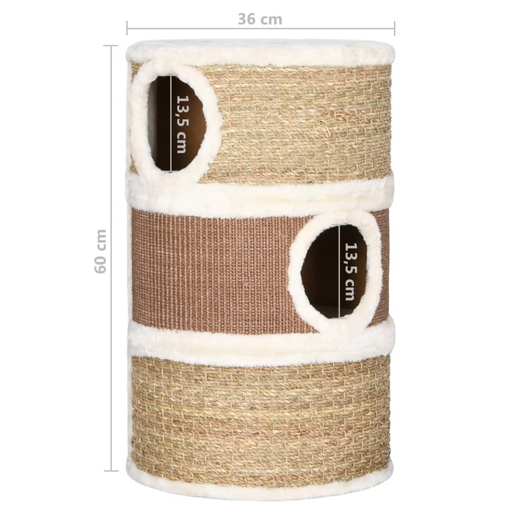 Cat Scratching Barrel 60 cm Seagrass - Large, Multi-Level Cat Activity Center - Premium  from Home Treasures - Just £94.99! Shop now at Home Treasures