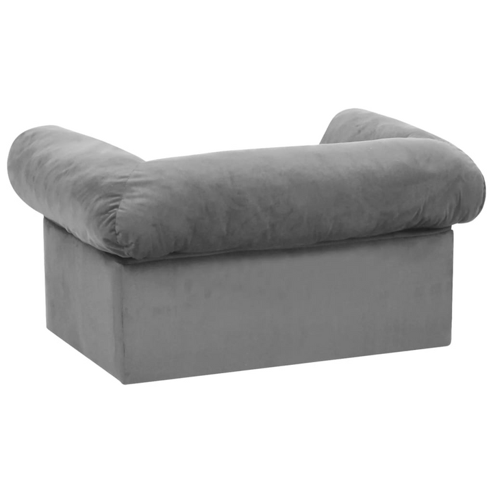 Plush Dog Sofa with Storage Drawer in Grey, 75x50x38 cm, Ideal for Small Pets - Premium  from Home Treasures - Just £108.99! Shop now at Home Treasures