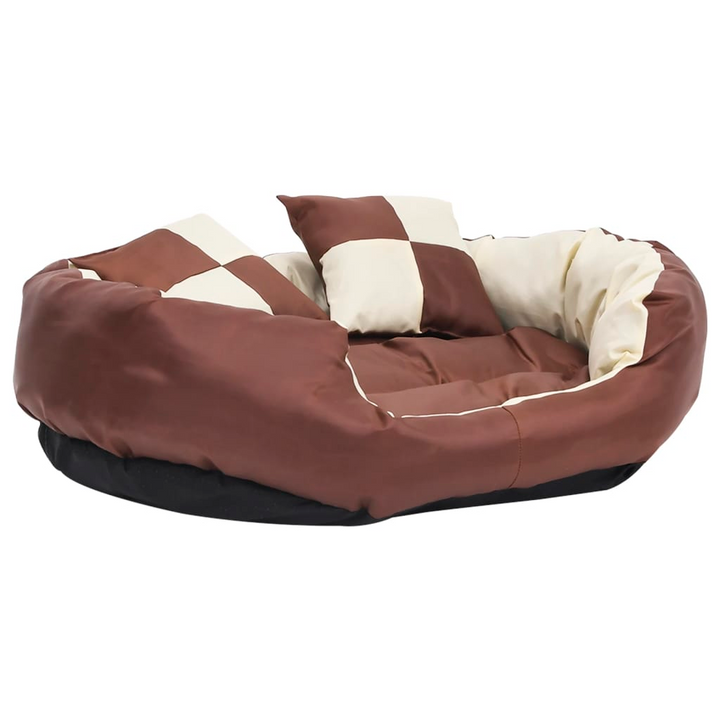 Reversible & Washable Dog Cushion - Cozy Brown and Cream 85x70x20 cm Pet Bed with Non-Slip Base - Premium  from Home Treasures - Just £47.99! Shop now at Home Treasures