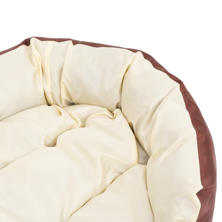 Reversible & Washable Dog Cushion - Cozy Brown and Cream 85x70x20 cm Pet Bed with Non-Slip Base - Premium  from Home Treasures - Just £47.99! Shop now at Home Treasures