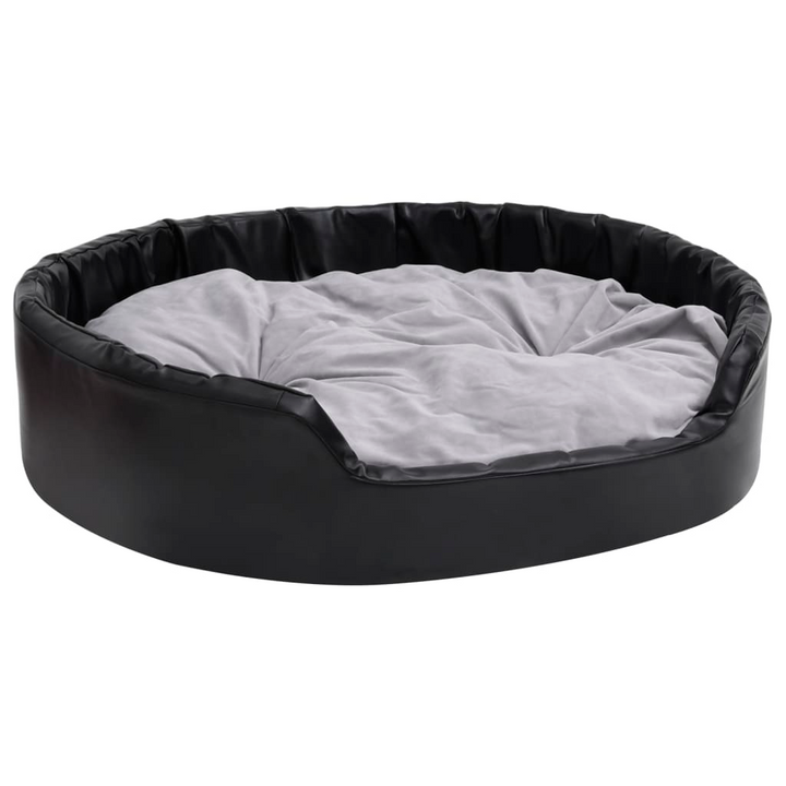 Black & Grey Dog Bed - 99x89x21 cm, Plush & Faux Leather, Luxurious & Comfortable Pet Sofa - Premium  from Home Treasures - Just £72.99! Shop now at Home Treasures