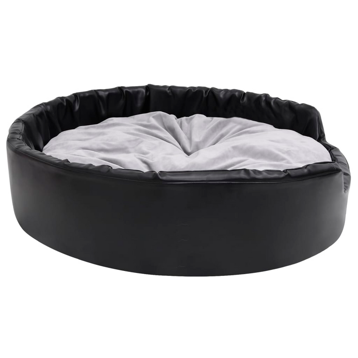 Black & Grey Dog Bed - 99x89x21 cm, Plush & Faux Leather, Luxurious & Comfortable Pet Sofa - Premium  from Home Treasures - Just £72.99! Shop now at Home Treasures