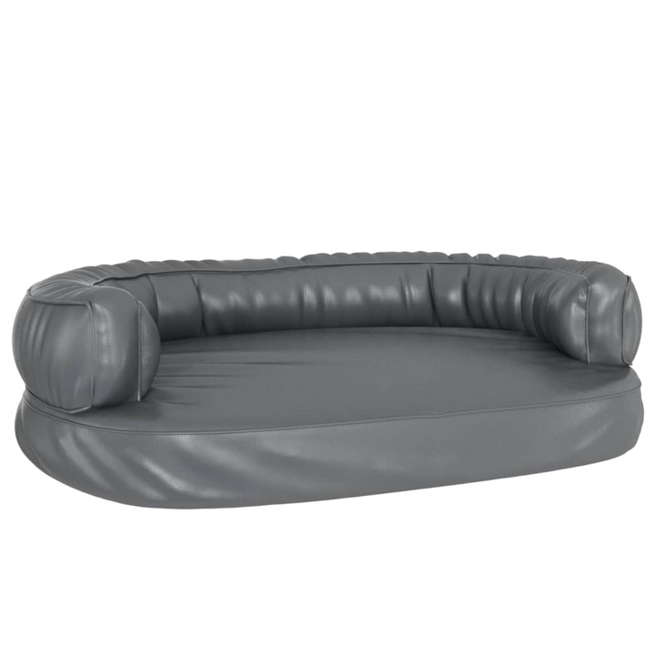 Ergonomic Foam Dog Bed, Grey, 88x65 cm - Luxurious Faux Leather Pet Sofa - Premium  from Home Treasures - Just £85.99! Shop now at Home Treasures