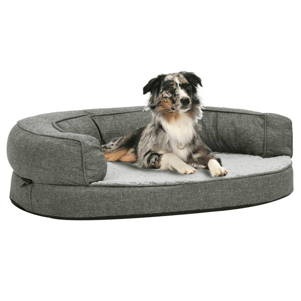 Ergonomic Dog Bed Mattress 75x53 cm Linen Look Fleece Grey - Premium  from Home Treasures - Just £65.99! Shop now at Home Treasures