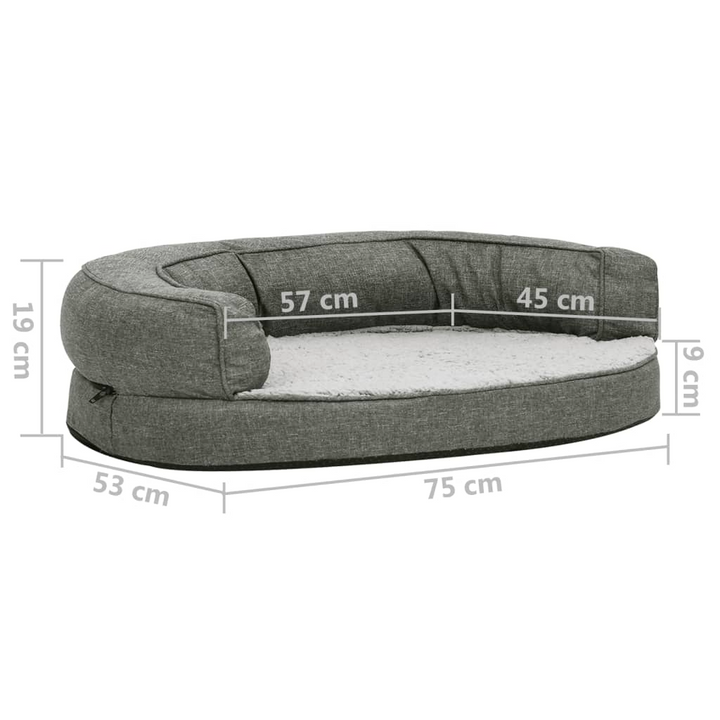 Ergonomic Dog Bed Mattress 75x53 cm Linen Look Fleece Grey - Premium  from Home Treasures - Just £65.99! Shop now at Home Treasures