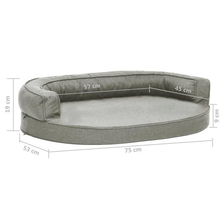 Ergonomic Dog Bed Mattress - Linen Look Grey - Premium  from Home Treasures - Just £68.99! Shop now at Home Treasures