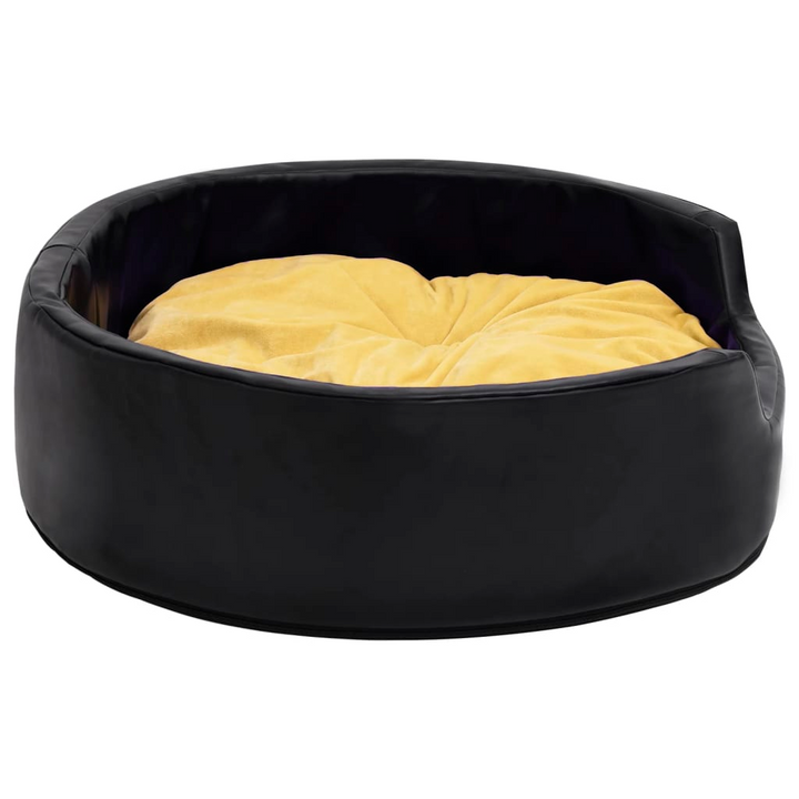 Dog Bed  in Black and Yellow 99x89x21 cm - Plush and Faux Leather - Premium  from Home Treasures - Just £78.99! Shop now at Home Treasures