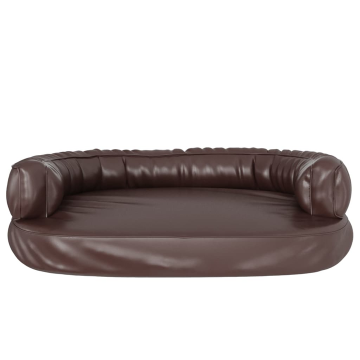 Luxury Ergonomic Foam Dog Bed in Brown Faux Leather - 88x65 cm, Perfect Comfort & Style for Pets - Premium  from Home Treasures - Just £84.99! Shop now at Home Treasures