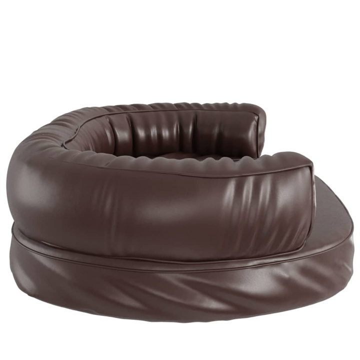 Luxury Ergonomic Foam Dog Bed in Brown Faux Leather - 88x65 cm, Perfect Comfort & Style for Pets - Premium  from Home Treasures - Just £84.99! Shop now at Home Treasures