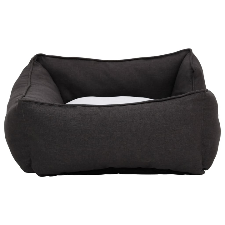 Deluxe Dog Bed in Dark Grey & White - 85.5x70x23 cm - Cozy Fleece & Linen Look - Premium  from Home Treasures - Just £39.99! Shop now at Home Treasures