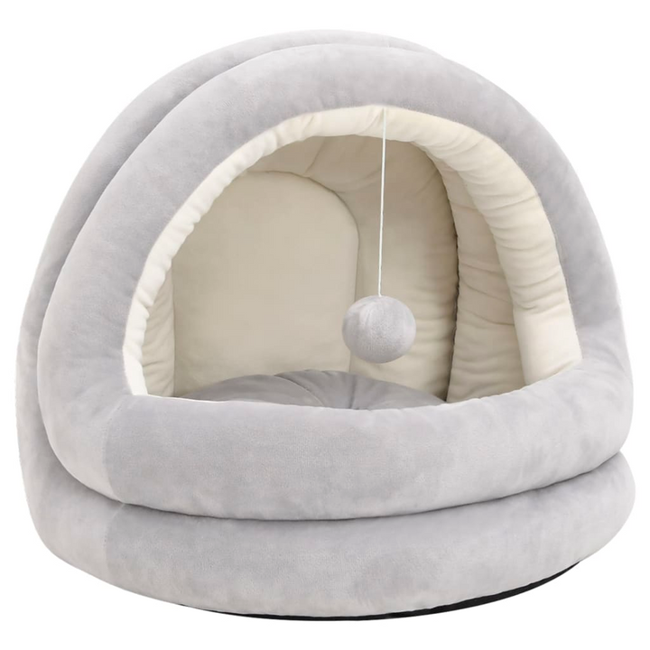 Cat Bed 50x50x45 cm Grey and Cream - Soft Fleece, Non-Slip Padding - Premium  from Home Treasures - Just £50.99! Shop now at Home Treasures