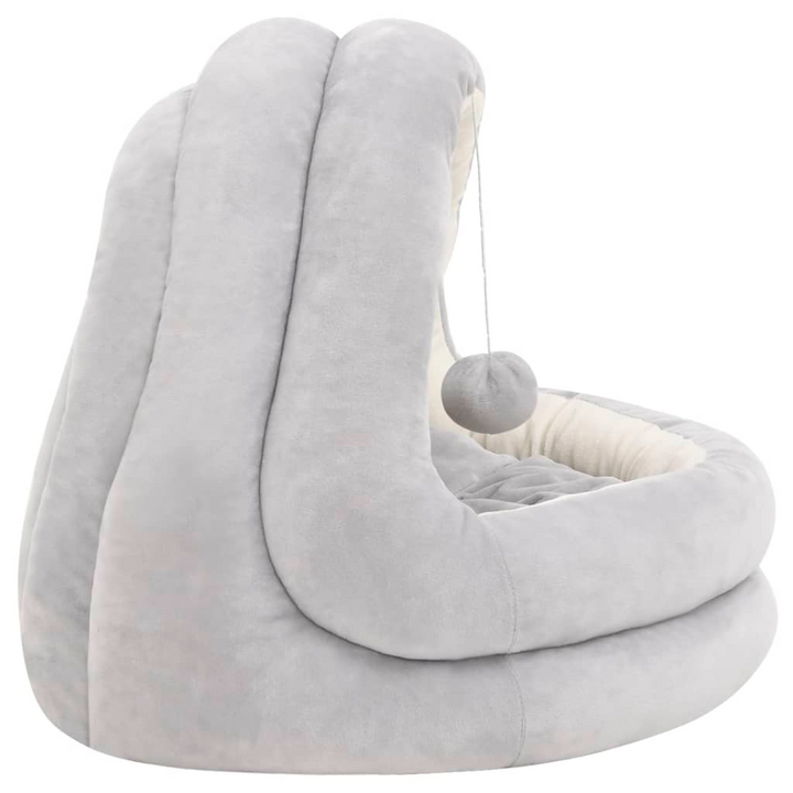 Cat Bed 50x50x45 cm Grey and Cream - Soft Fleece, Non-Slip Padding - Premium  from Home Treasures - Just £50.99! Shop now at Home Treasures