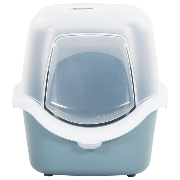 Cat Litter Tray with Cover - White and Blue, 56x40x40 cm, Durable and Easy to Clean - Premium  from Home Treasures - Just £44.99! Shop now at Home Treasures