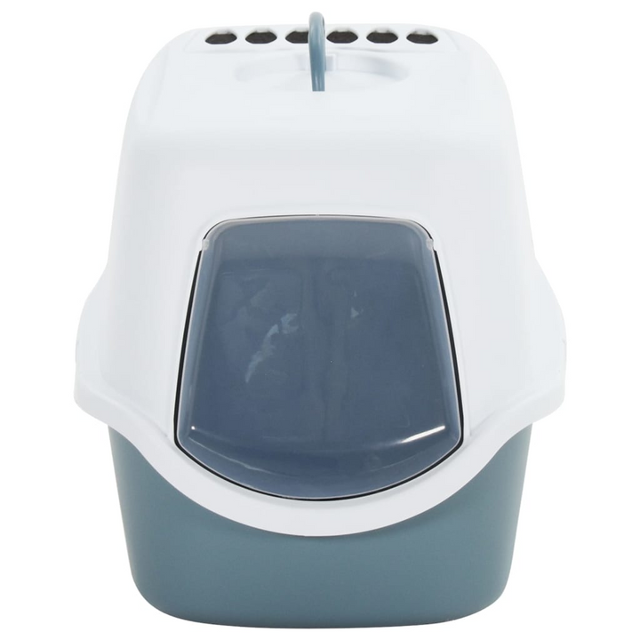 Cat Litter Tray with Cover - White and Blue, 56x40x40 cm - Durable, Portable, and Easy-to-Clean Cat Toilet - Premium  from Home Treasures - Just £40.99! Shop now at Home Treasures