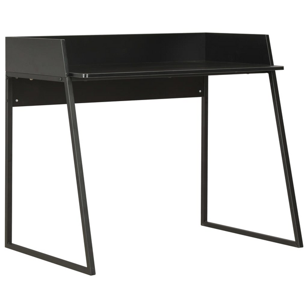 Modern Black Work Desk 90 x 60 x 88cm with Elevated Back Board - Ideal for Office, Study, and Workspaces - Premium  from Home Treasures - Just £97.99! Shop now at Home Treasures