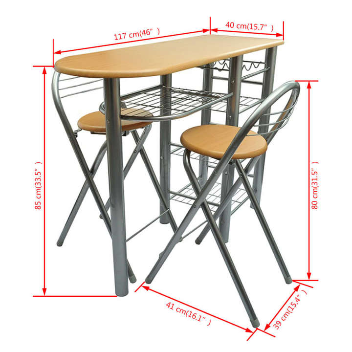 Premium Wooden Table and Chairs Set - Stylish & Functional Kitchen/Bar Furniture - Premium  from Home Treasures - Just £162.99! Shop now at Home Treasures