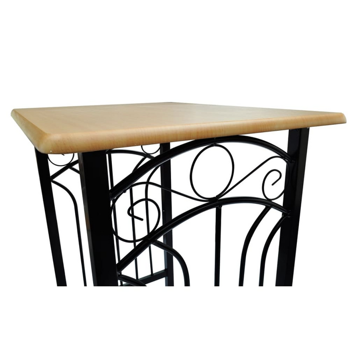 Stylish and Space-Saving Breakfast/Dinner Table Dining Set - Black MDF with Steel Frame - Premium  from Home Treasures - Just £101.99! Shop now at Home Treasures