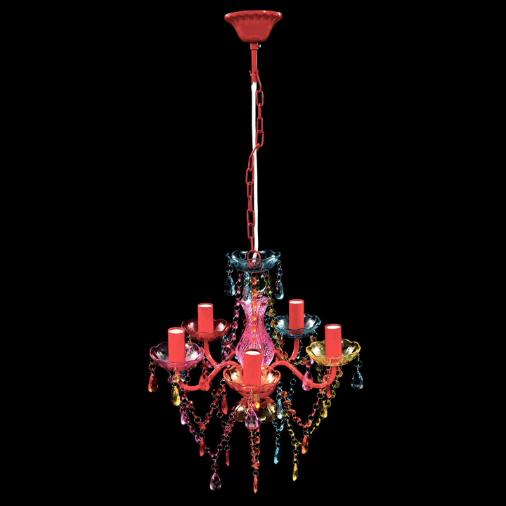 Enchanting Multi-Coloured Crystal Glass Chandelier - Elegance for Living Room, Bedroom & Dining Room - Premium  from Home Treasures - Just £65.99! Shop now at Home Treasures