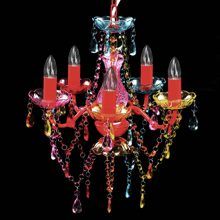 Enchanting Multi-Coloured Crystal Glass Chandelier - Elegance for Living Room, Bedroom & Dining Room - Premium  from Home Treasures - Just £65.99! Shop now at Home Treasures