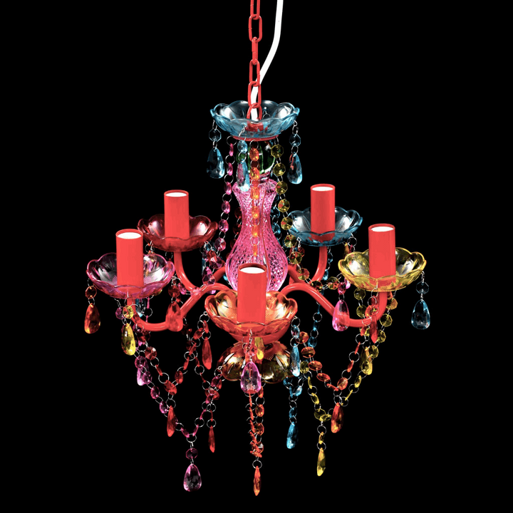 Enchanting Multi-Coloured Crystal Glass Chandelier - Elegance for Living Room, Bedroom & Dining Room - Premium  from Home Treasures - Just £65.99! Shop now at Home Treasures