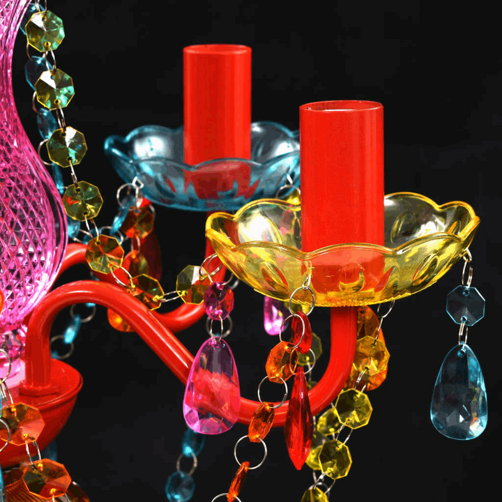 Enchanting Multi-Coloured Crystal Glass Chandelier - Elegance for Living Room, Bedroom & Dining Room - Premium  from Home Treasures - Just £65.99! Shop now at Home Treasures