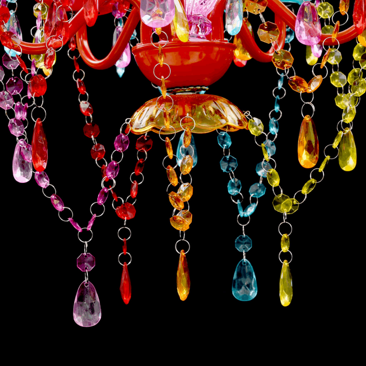 Enchanting Multi-Coloured Crystal Glass Chandelier - Elegance for Living Room, Bedroom & Dining Room - Premium  from Home Treasures - Just £65.99! Shop now at Home Treasures