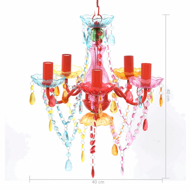 Enchanting Multi-Coloured Crystal Glass Chandelier - Elegance for Living Room, Bedroom & Dining Room - Premium  from Home Treasures - Just £65.99! Shop now at Home Treasures