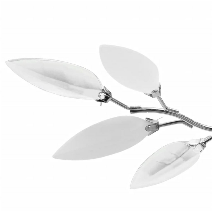 Elegant Acrylic Crystal Leaf Ceiling Light with Chrome Finish - White & Transparent - Modern Design for Living Room & Bedroom - Premium  from Home Treasures - Just £36.99! Shop now at Home Treasures