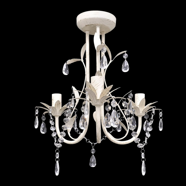 Elegant White Crystal Pendant Chandelier – Perfect for Foyer, Dining Room, and Living Room Décor - Premium  from Home Treasures - Just £51.99! Shop now at Home Treasures