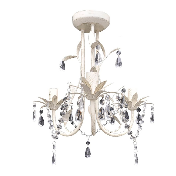 Elegant White Crystal Pendant Chandelier – Perfect for Foyer, Dining Room, and Living Room Décor - Premium  from Home Treasures - Just £54.99! Shop now at Home Treasures