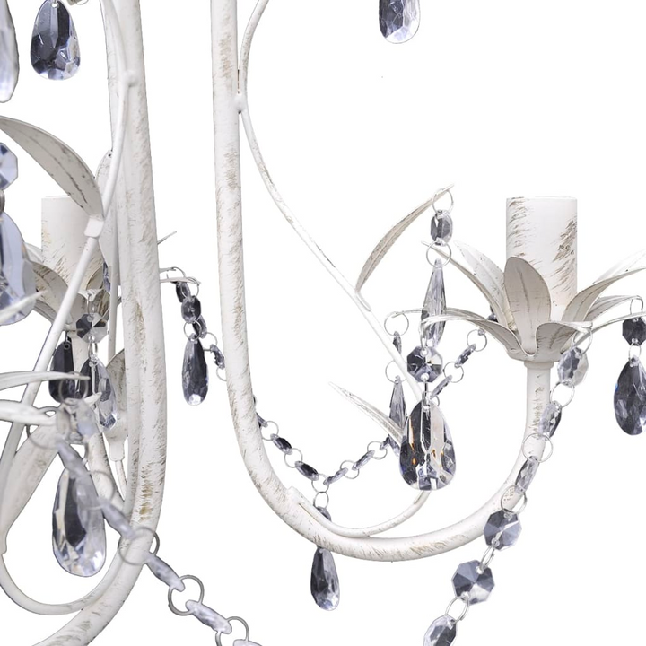 Elegant White Crystal Pendant Chandelier – Perfect for Foyer, Dining Room, and Living Room Décor - Premium  from Home Treasures - Just £54.99! Shop now at Home Treasures