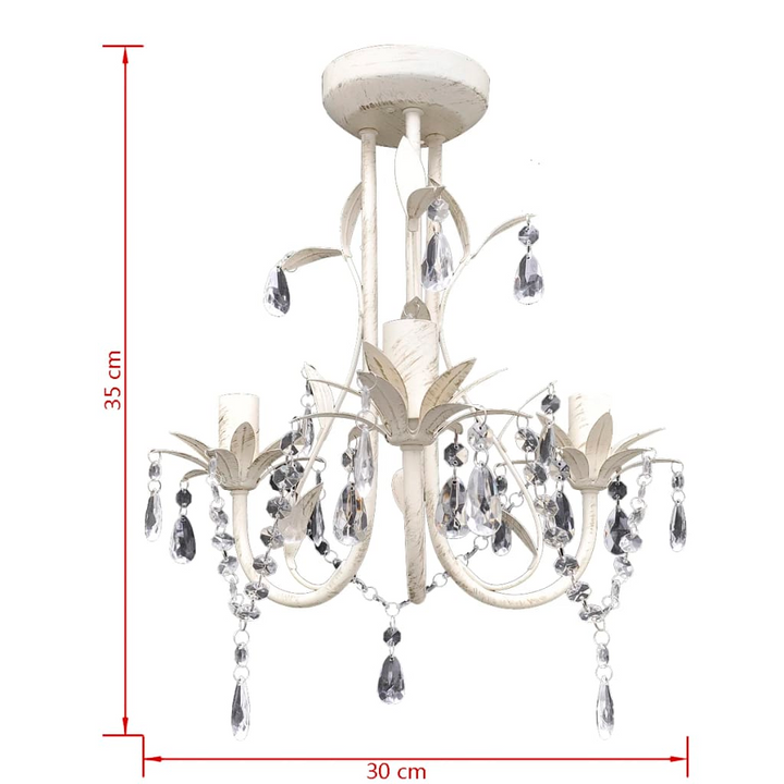 Elegant White Crystal Pendant Chandelier – Perfect for Foyer, Dining Room, and Living Room Décor - Premium  from Home Treasures - Just £54.99! Shop now at Home Treasures