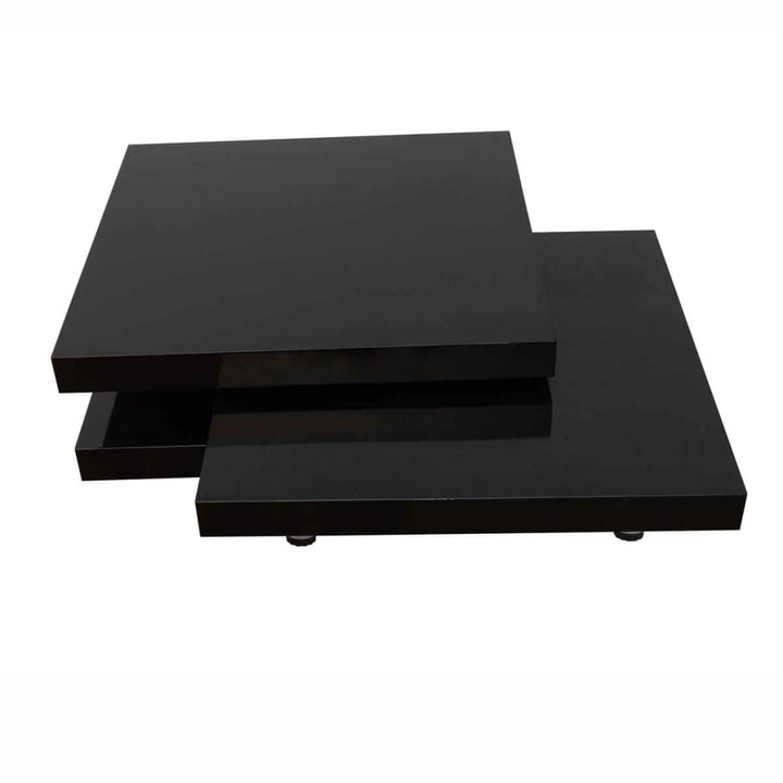 Sleek & Stylish 3-Tier High Gloss Black Coffee Table with Extendable Levels - Modern Design, Durable MDF & Chrome Metal Feet - Premium  from Home Treasures - Just £300.99! Shop now at Home Treasures