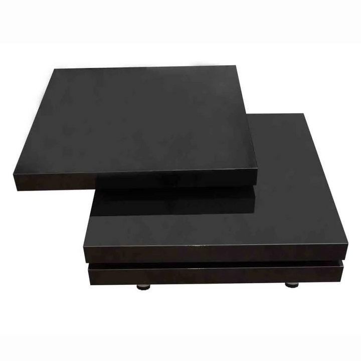 Sleek & Stylish 3-Tier High Gloss Black Coffee Table with Extendable Levels - Modern Design, Durable MDF & Chrome Metal Feet - Premium  from Home Treasures - Just £300.99! Shop now at Home Treasures