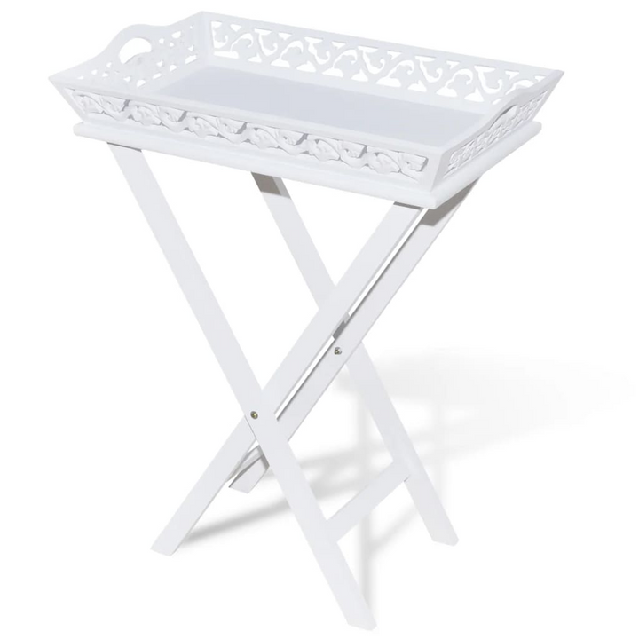 Elegant White Side Table with Detachable Tray - Perfect for Indoor and Outdoor Use - Premium  from Home Treasures - Just £66.99! Shop now at Home Treasures