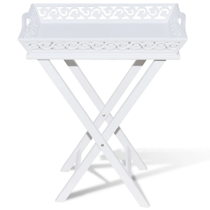 Elegant White Side Table with Detachable Tray - Perfect for Indoor and Outdoor Use - Premium  from Home Treasures - Just £66.99! Shop now at Home Treasures