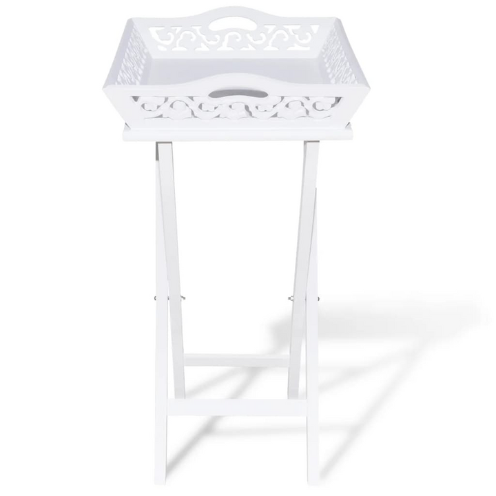 Elegant White Side Table with Detachable Tray - Perfect for Indoor and Outdoor Use - Premium  from Home Treasures - Just £66.99! Shop now at Home Treasures