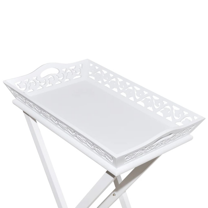 Elegant White Side Table with Detachable Tray - Perfect for Indoor and Outdoor Use - Premium  from Home Treasures - Just £66.99! Shop now at Home Treasures