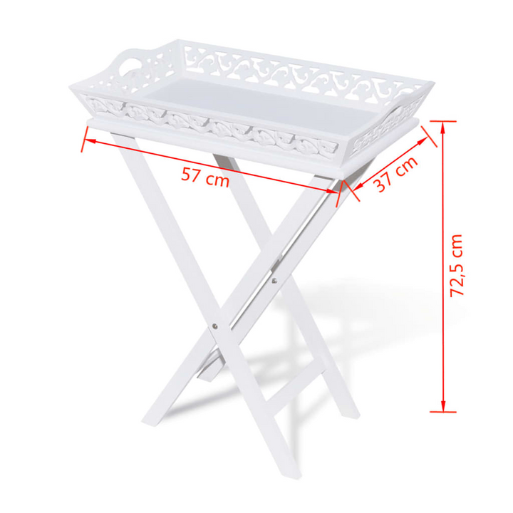 Elegant White Side Table with Detachable Tray - Perfect for Indoor and Outdoor Use - Premium  from Home Treasures - Just £66.99! Shop now at Home Treasures