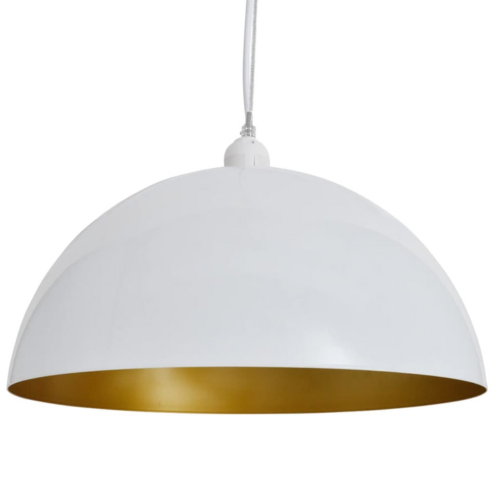 Modern White Ceiling Lamp 2 pcs | Height-Adjustable, Semi-spherical Design | High Quality Metal, E27 Bulb Compatible - Premium  from Home Treasures - Just £67.99! Shop now at Home Treasures