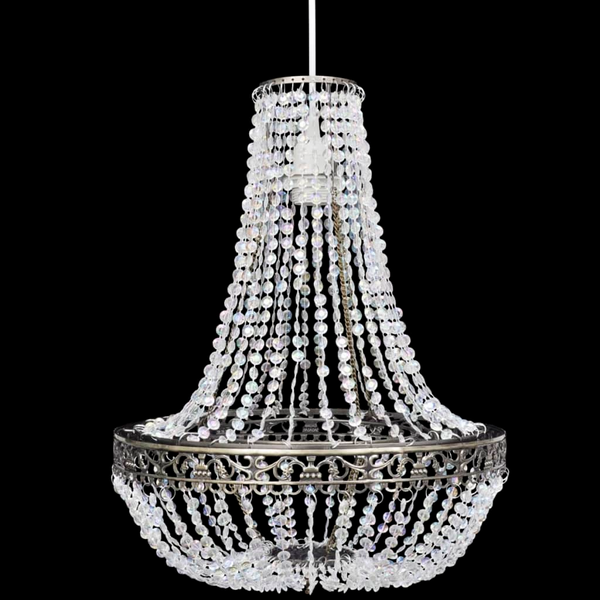 Elegant Crystal Pendant Chandelier, 36.5 x 46cm - Ideal for Dining Room, Foyer, Living Room - High-Quality Crystal Beads and Steel Frame - Premium  from Home Treasures - Just £75.99! Shop now at Home Treasures