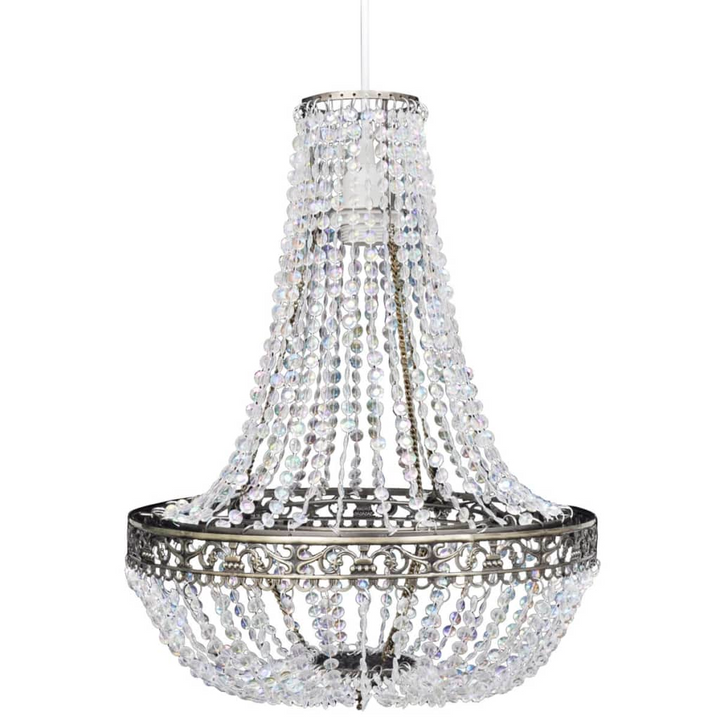 Elegant Crystal Pendant Chandelier - 36.5x46cm - Ideal for Dining Room, Foyer, Living Room - High-Quality Crystal Beads and Steel Frame - Premium  from Home Treasures - Just £64.99! Shop now at Home Treasures