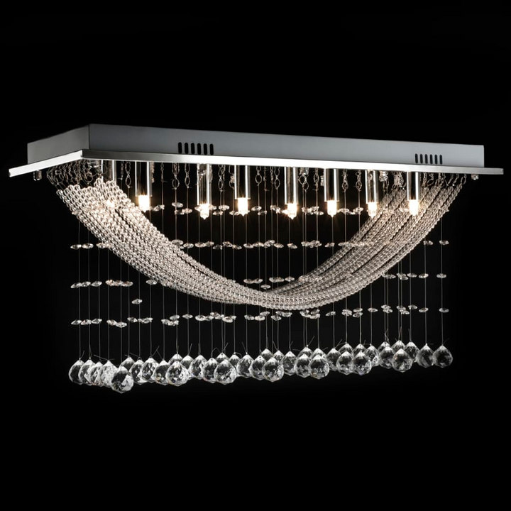 Elegant Glittering Glass Crystal Beads Ceiling Light - White, Lustrous Modern Design - Premium  from Home Treasures - Just £165.99! Shop now at Home Treasures