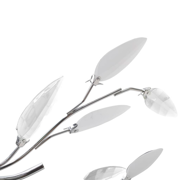 Elegant Acrylic Crystal Leaf Ceiling Light - Transparent & White, Chrome Finish - Ideal for Living Room & Bedroom - Premium  from Home Treasures - Just £56.99! Shop now at Home Treasures