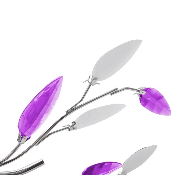 Elegant Acrylic Crystal Leaf Armed Ceiling Light - Purple & White | Contemporary Design, Perfect for Living Rooms & Bedrooms - Premium  from Home Treasures - Just £47.99! Shop now at Home Treasures