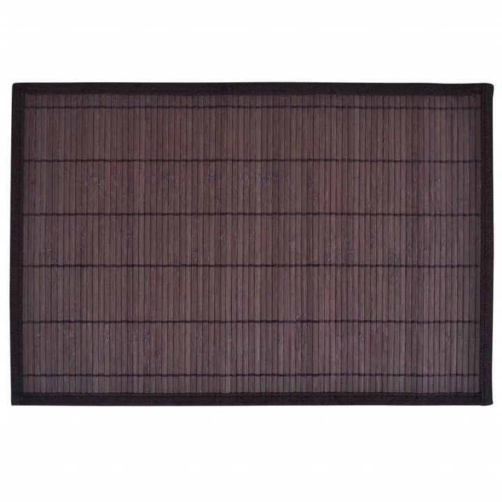 Premium 6-Piece Bamboo Placemats Set - Dark Brown, 30 x 45 cm - Elegant and Durable Dining Table Decor - Premium  from Home Treasures - Just £25.99! Shop now at Home Treasures