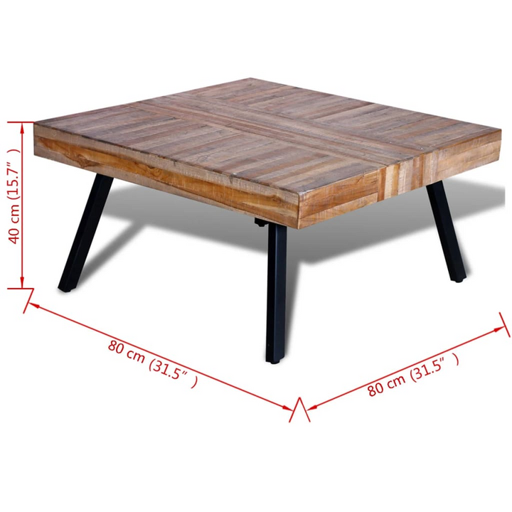 Reclaimed Teak Square Coffee Table - Handcrafted, Eco-Friendly, Unique Vintage Style, 80x80x40cm - Premium  from Home Treasures - Just £234.99! Shop now at Home Treasures