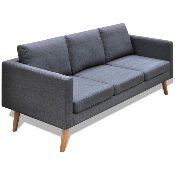 Modern Scandinavian Styled Fabric Sofa, 3-Seater in Dark Grey – Sleek & Comfortable - Premium  from Home Treasures - Just £377.99! Shop now at Home Treasures