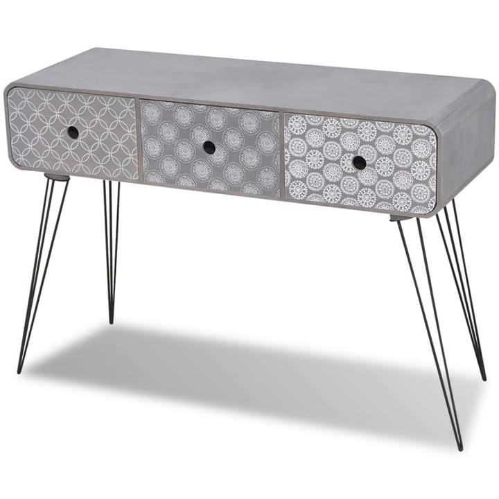 Elegant Grey Console Table with 3 Drawers - Stylish & Functional for Hallway, Living Room, or Lounge (99 x 35.5 x 70 cm) - Premium  from Home Treasures - Just £128.99! Shop now at Home Treasures